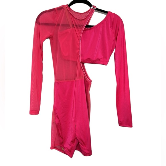 The Lineup CARLSBAD BIKETARD Barbie Pink 2 piece Dance Costume MA - Picture 4 of 8